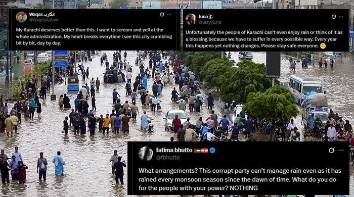 Netizens slam lack of measures to save Karachi from recurring rain chaos
