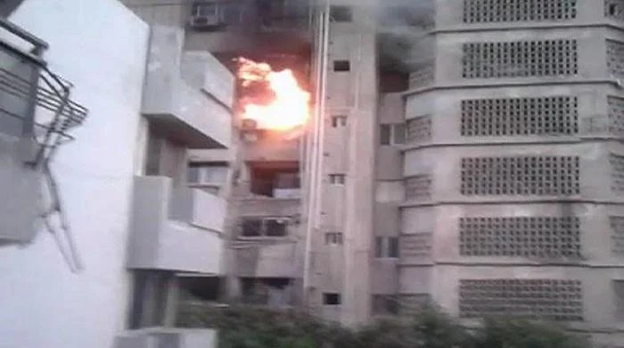 Teenager killed, five injured after gas explosion triggers high-rise building fire in Karachi