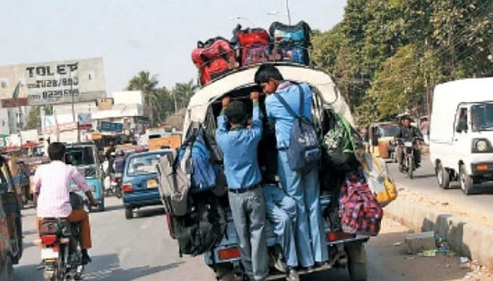 Sindh govt issues circular barring schools from hiking van fares